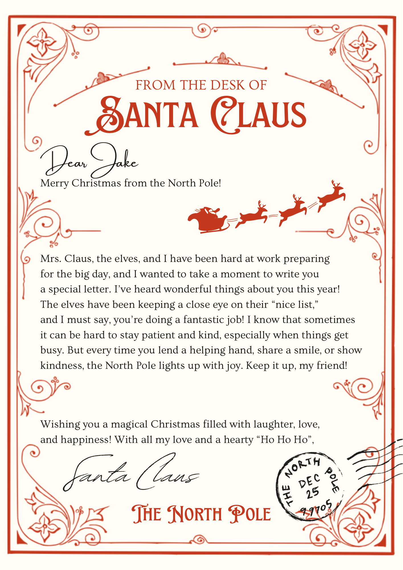 Santa Claus certificate